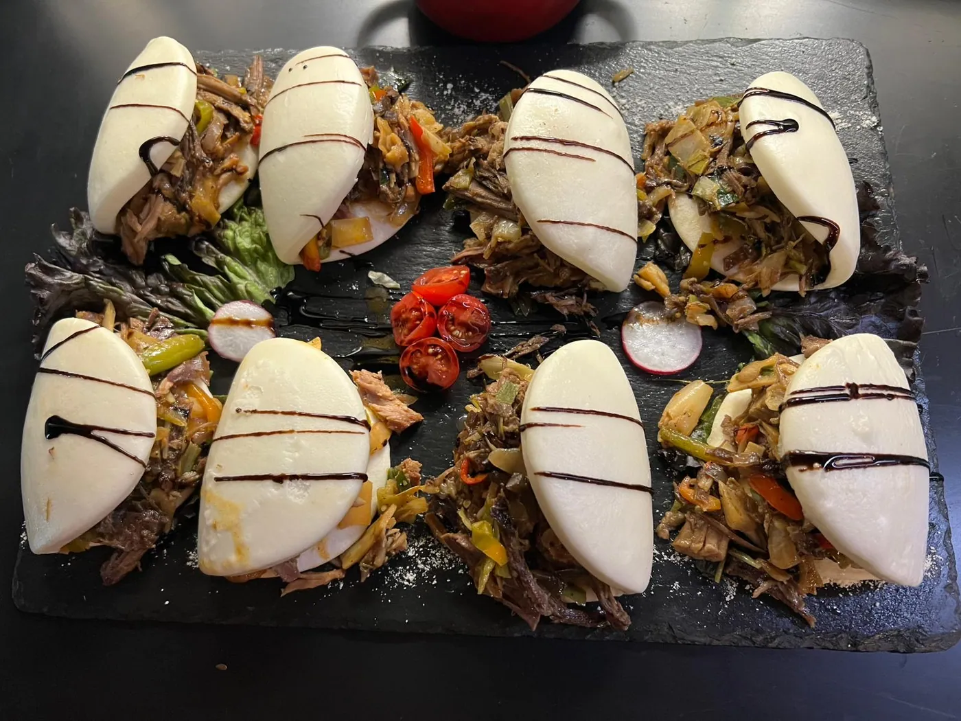 Charmed Buns, Bao-Taschen mit Pulled Pork
