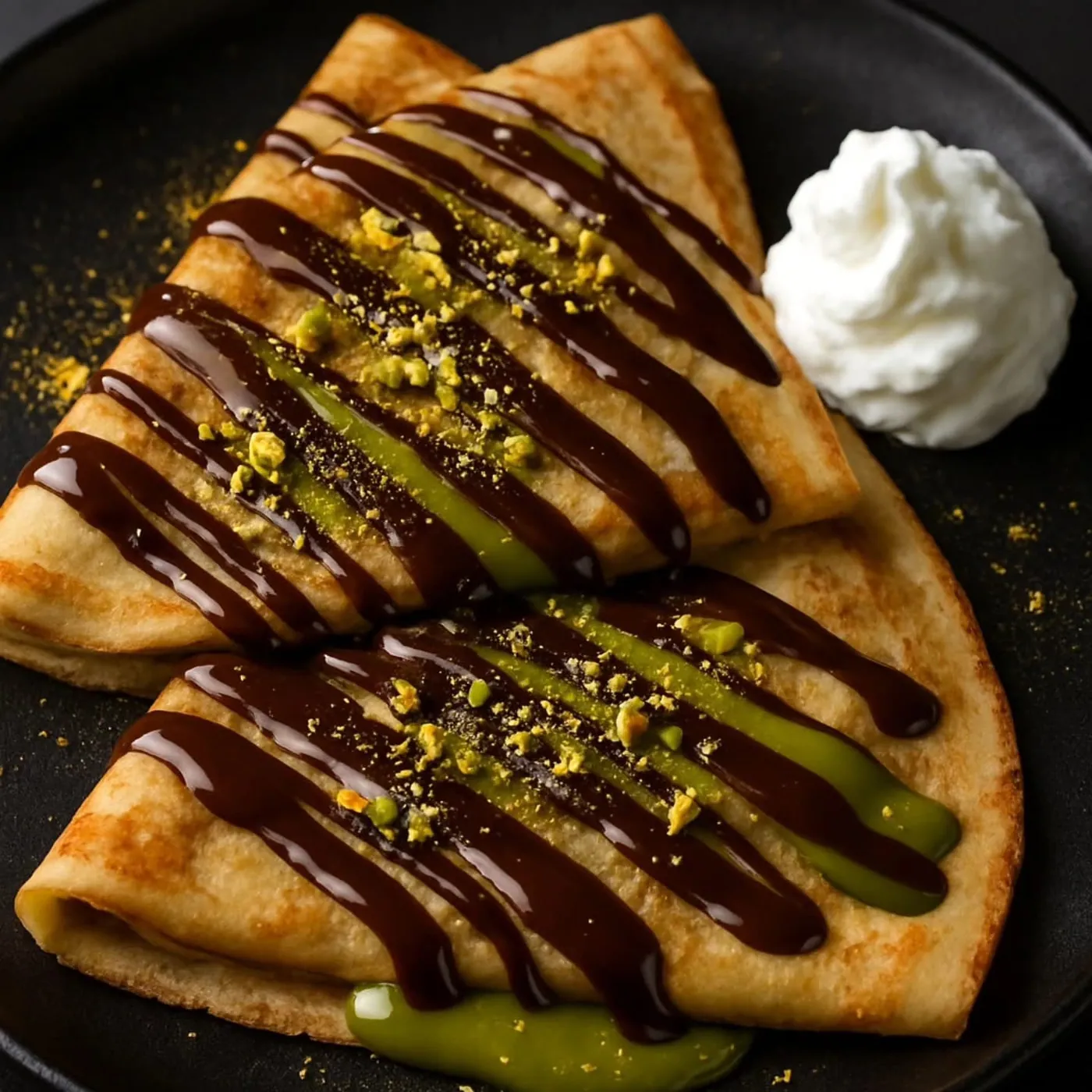 Witchy Pancakes mit Schokolade und Pistazie